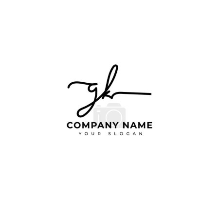 Illustration for Gk Initial signature logo vector design - Royalty Free Image