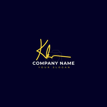 Illustration for Kk Initial signature logo vector design - Royalty Free Image