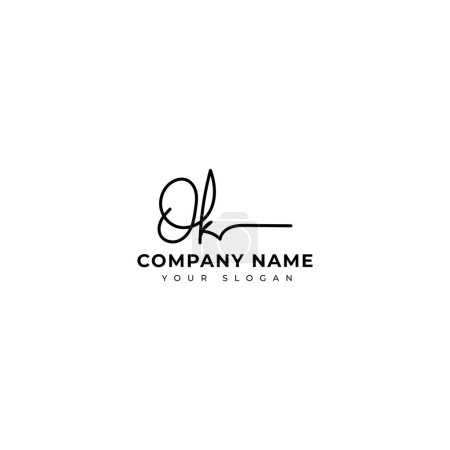 Illustration for Ok Initial signature logo vector design - Royalty Free Image