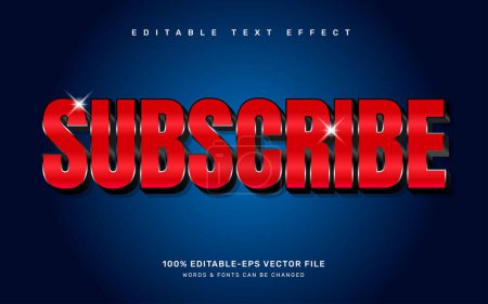 Illustration for Subscribe editable text effect template - Royalty Free Image