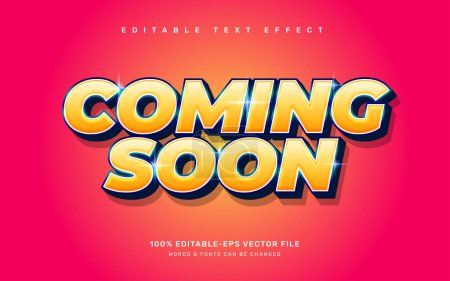 Illustration for Coming soon editable text effect template - Royalty Free Image