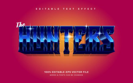 Illustration for The Hunter editable text effect template - Royalty Free Image