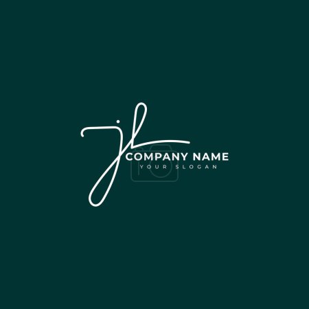 Illustration for Jl Initial signature logo vector design - Royalty Free Image