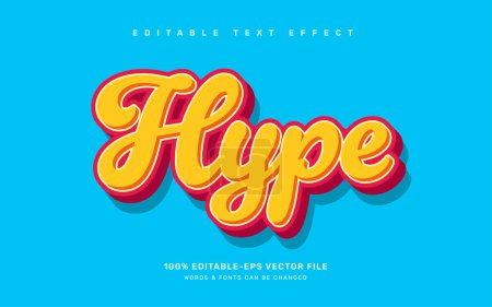 Illustration for Hype editable text effect template - Royalty Free Image