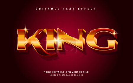 Illustration for Gold King editable text effect template - Royalty Free Image
