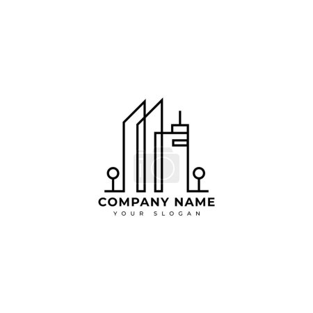 Illustration for Modern Real estate logo vector design template, construction logo - Royalty Free Image