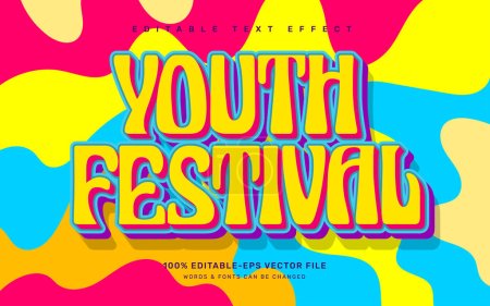 Festival jeunesse, citation groovy modèle d'effet de texte modifiable