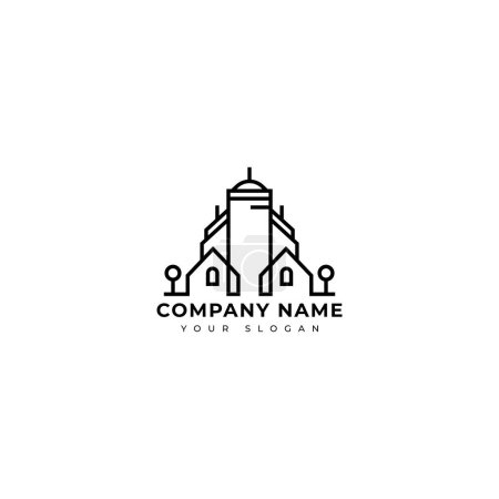 Illustration for Modern Real estate logo vector design template, construction logo - Royalty Free Image
