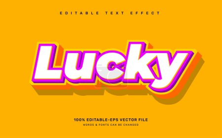 Illustration for Lucky editable text effect template - Royalty Free Image
