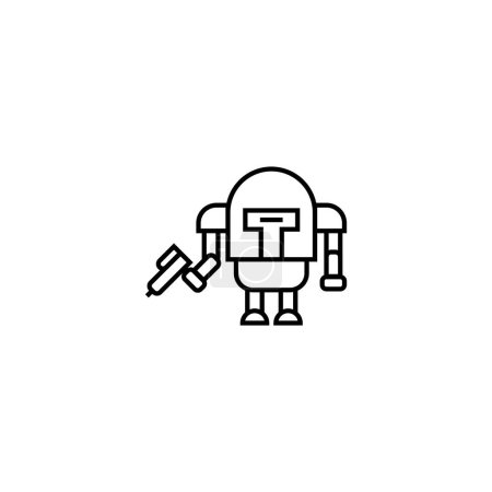Téléchargez les illustrations : Icône robot mignon, icône moderne simple - en licence libre de droit