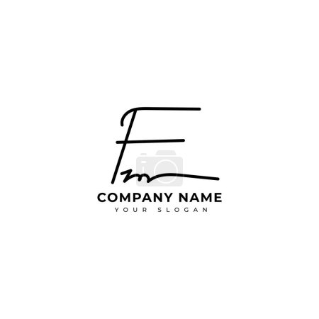 Ilustración de Fm Diseño de vectores de logotipo de firma inicial - Imagen libre de derechos