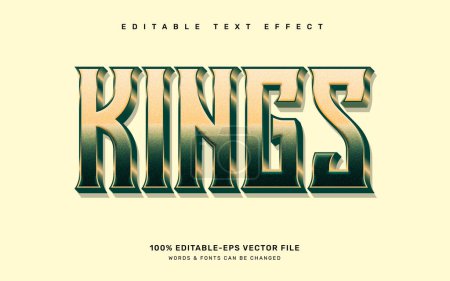 Illustration for Kings royal editable text effect template - Royalty Free Image