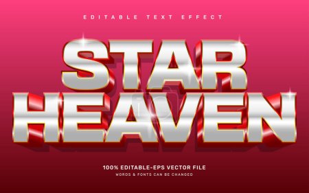 Illustration for Silver star heaven editable text effect template - Royalty Free Image