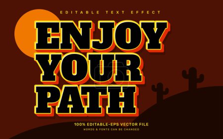 Illustration for Enjoy your path editable text effect template - Royalty Free Image