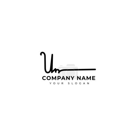 Illustration for Un Initial signature logo vector design - Royalty Free Image