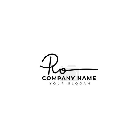 Illustration for Ro Initial signature logo vector design - Royalty Free Image