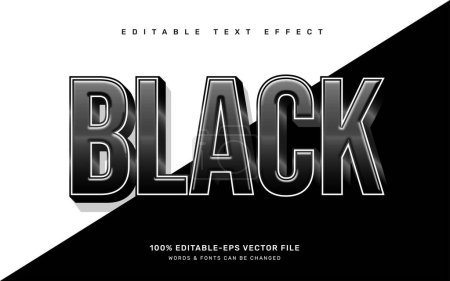 Illustration for Black editable text effect template - Royalty Free Image
