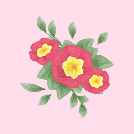 Illustration for Watercolor flower illustration for background and invitation card - Royalty Free Image
