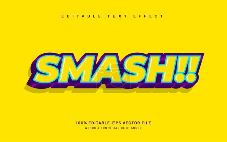 Illustration for Smash editable text effect template - Royalty Free Image