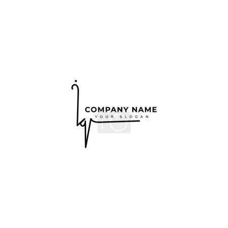 Illustration for Iq Initial signature logo vector design - Royalty Free Image