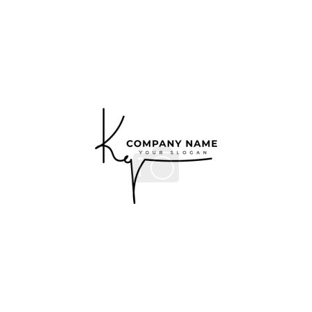 Ilustración de Kq Diseño de vectores de logotipo de firma inicial - Imagen libre de derechos