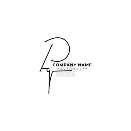 Ilustración de Pq Diseño de vectores de logotipo de firma inicial - Imagen libre de derechos