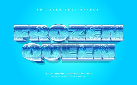 Illustration for Frozen queen editable text effect design - Royalty Free Image