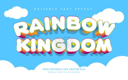 Illustration for Rainbow kingdom editable text effect template - Royalty Free Image