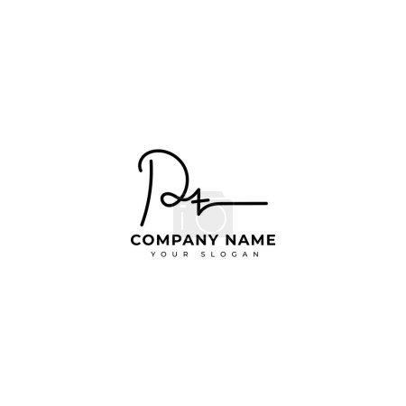 Illustration for Pt Initial signature logo vector design - Royalty Free Image