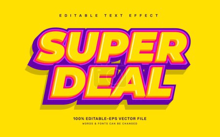 Illustration for Super deal editable text effect template - Royalty Free Image