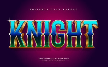 Illustration for Knight editable text effect templat - Royalty Free Image