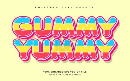 Illustration for Gummy candy editable text effect template - Royalty Free Image