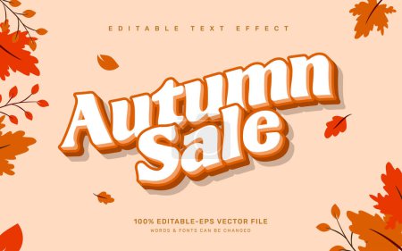 Illustration for Autumn Sale editable text effect template - Royalty Free Image
