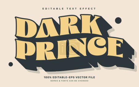 Ilustración de Plantilla de efecto de texto editable vintage príncipe oscuro - Imagen libre de derechos