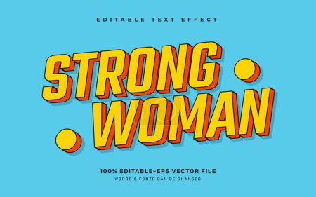 Illustration for Strong woman editable text effect template - Royalty Free Image
