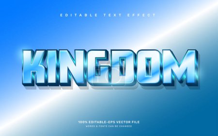 Illustration for Blue chrome kingdom editable text effect template - Royalty Free Image