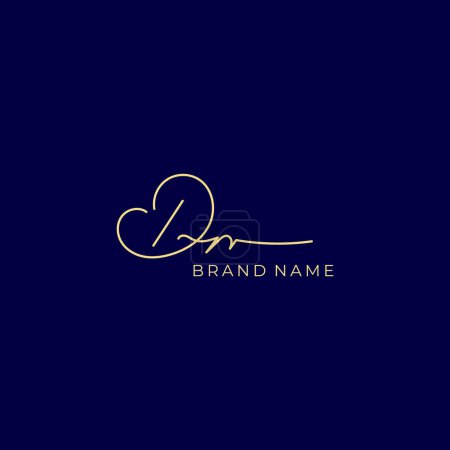 Illustration for Dn Initial signature logo vector design - Royalty Free Image