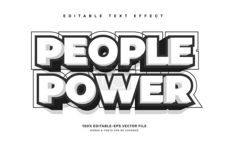 Illustration for People power editable text effect template - Royalty Free Image