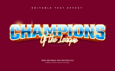 Illustration for Champions editable text effect template - Royalty Free Image