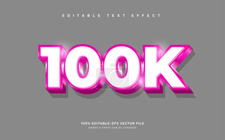 Ilustración de Plantilla de efecto de texto celebración 100K - Imagen libre de derechos