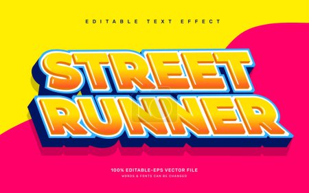 Illustration for Street Runner editable text effect template - Royalty Free Image
