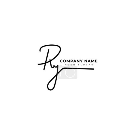 Illustration for Ry Initial signature logo vector design - Royalty Free Image