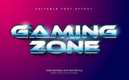 Illustration for Gaming zone editable text effect template - Royalty Free Image