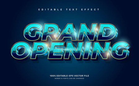 Illustration for Chrome Grand Opening text effect - Royalty Free Image