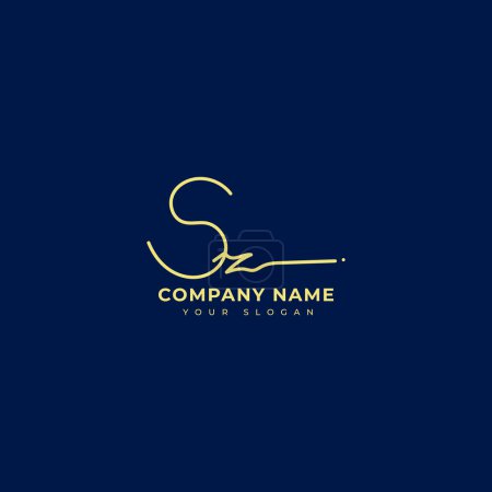 Illustration for Sz Initial signature logo vector design - Royalty Free Image
