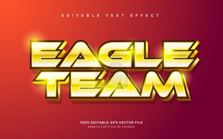 Illustration for Gold Gaming team editable text effect template - Royalty Free Image