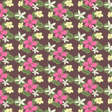 Ilustración de Patrón floral inconsútil colorido. para tela, impresión, textil y papel pintado - Imagen libre de derechos
