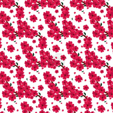 Illustration for Colorful floral Seamless pattern. for fabric, print, textile and wallpaper - Royalty Free Image