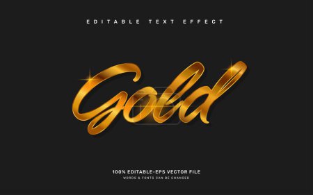 Illustration for Gold editable text effect template - Royalty Free Image