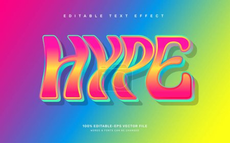 Illustration for Hype groovy editable text effect templat - Royalty Free Image